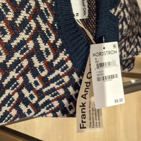 Frank & Oak Wool Navy Crewneck Sweater Men's Large - Picture 6 of 6